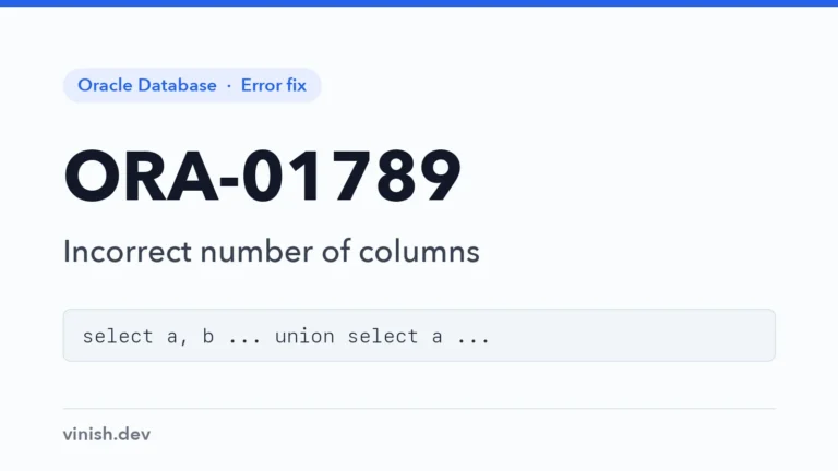 How to Fix ORA-01789: Query Block Has Incorrect Number of Result Columns in Oracle