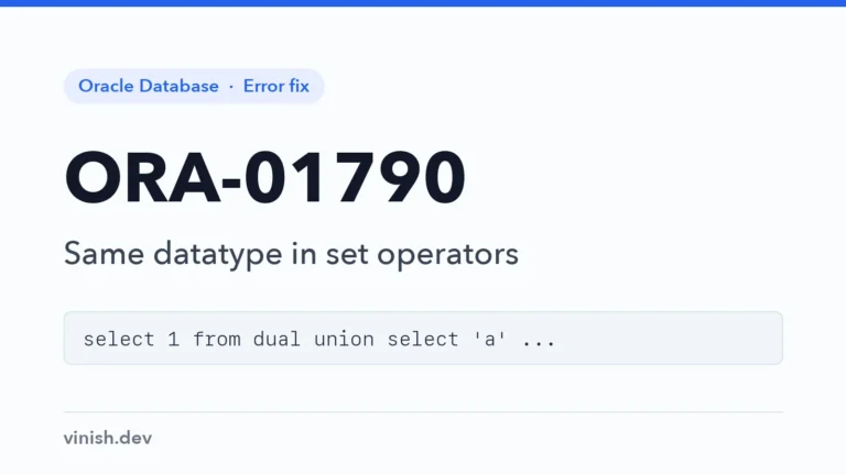 How to Fix ORA-01790: Expression Must Have Same Datatype as Corresponding Expression in Oracle