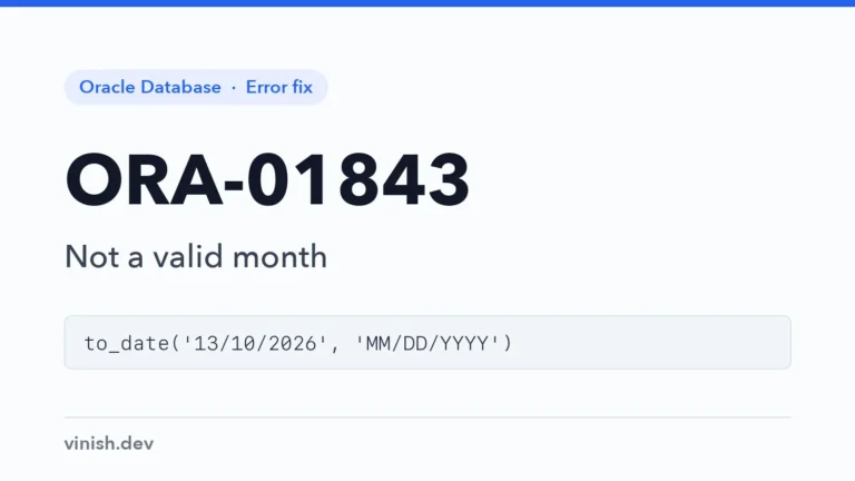 How to Fix ORA-01843: Not a Valid Month in Oracle