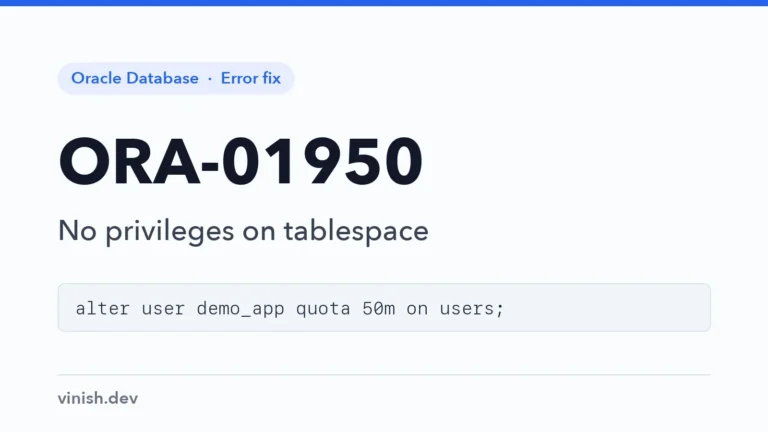 How to Fix ORA-01950: No Privileges on Tablespace in Oracle