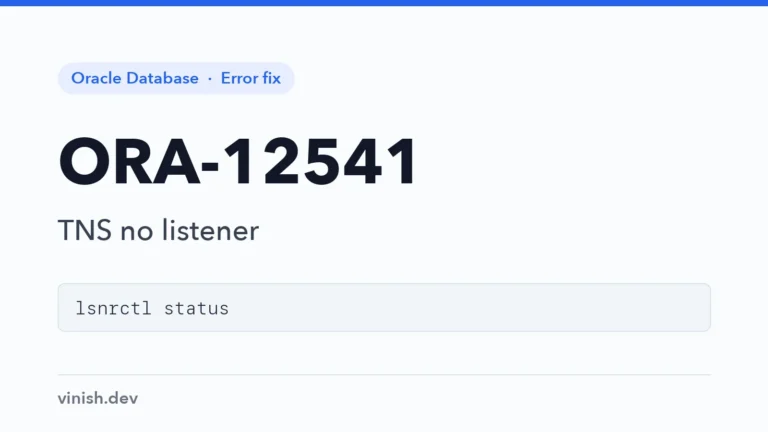 How to Fix ORA-12541: TNS No Listener in Oracle