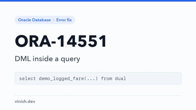 How to Fix ORA-14551: Cannot Perform a DML Operation Inside a Query in Oracle