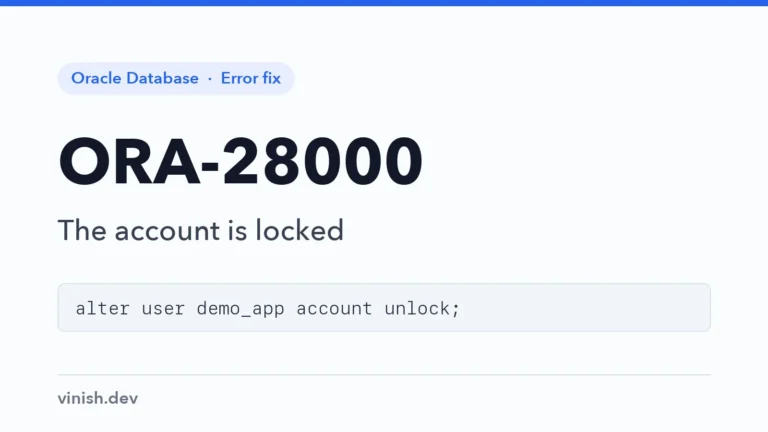 How to Fix ORA-28000: The Account Is Locked in Oracle