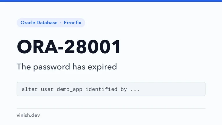 How to Fix ORA-28001: The Password Has Expired in Oracle