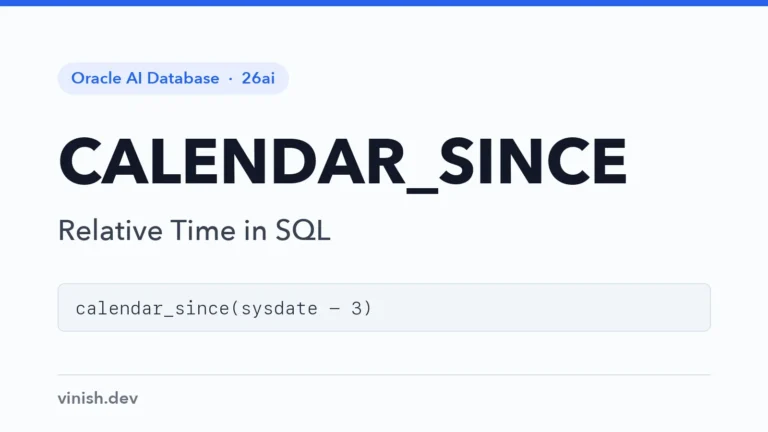Oracle CALENDAR_SINCE Function