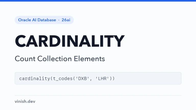 Oracle CARDINALITY Function