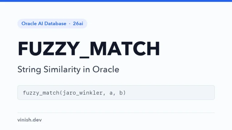 Oracle FUZZY_MATCH Function