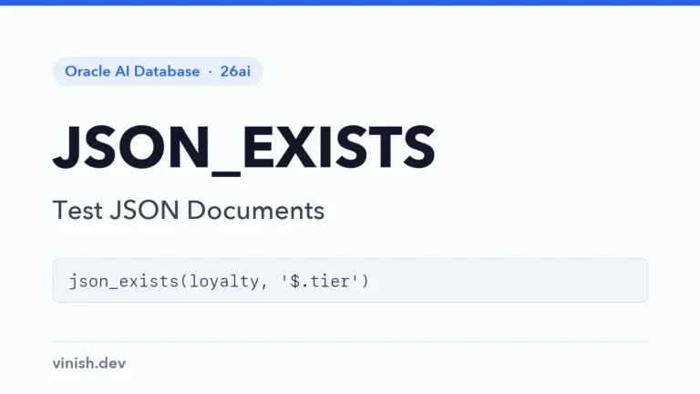 Oracle JSON_EXISTS Function