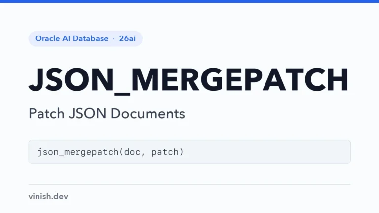 Oracle JSON_MERGEPATCH Function