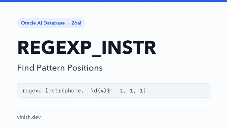 Oracle REGEXP_INSTR Function