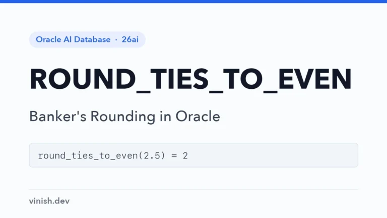 Oracle ROUND_TIES_TO_EVEN Function