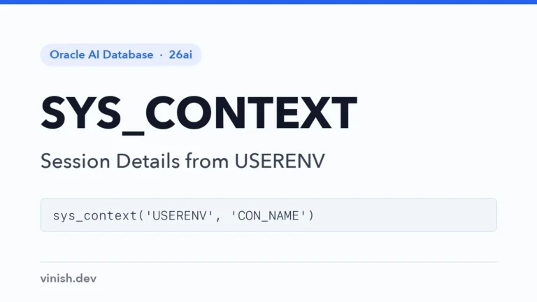 Oracle SYS_CONTEXT Function