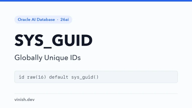 Oracle SYS_GUID Function