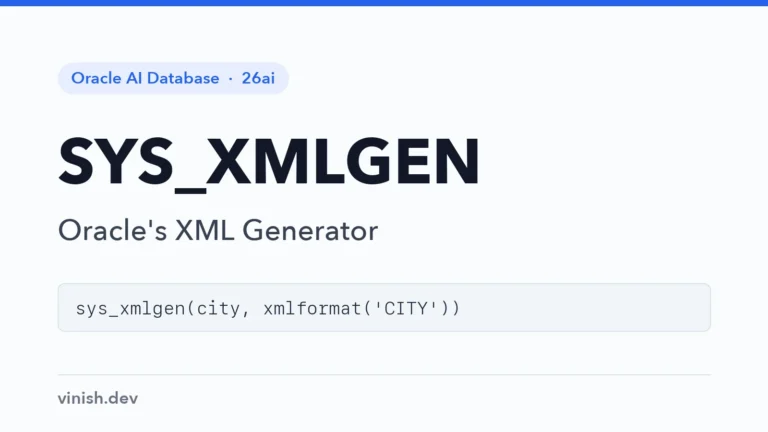 Oracle SYS_XMLGEN Function