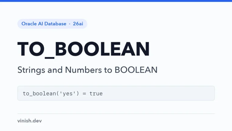 Oracle TO_BOOLEAN Function