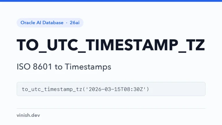Oracle TO_UTC_TIMESTAMP_TZ Function