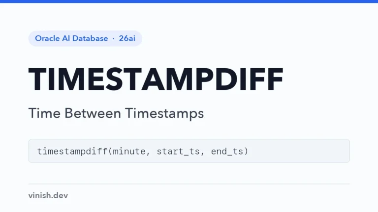 Oracle TIMESTAMPDIFF Function