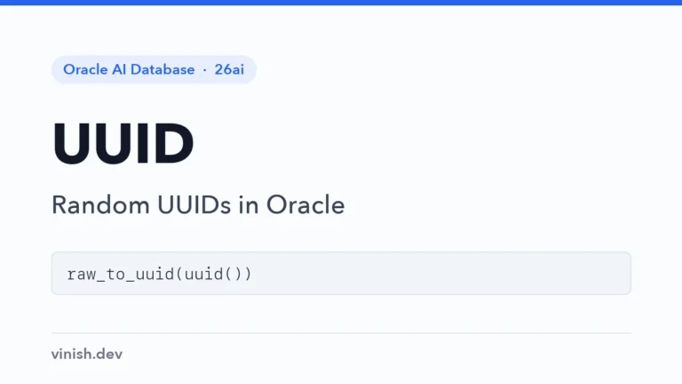 Oracle UUID Functions