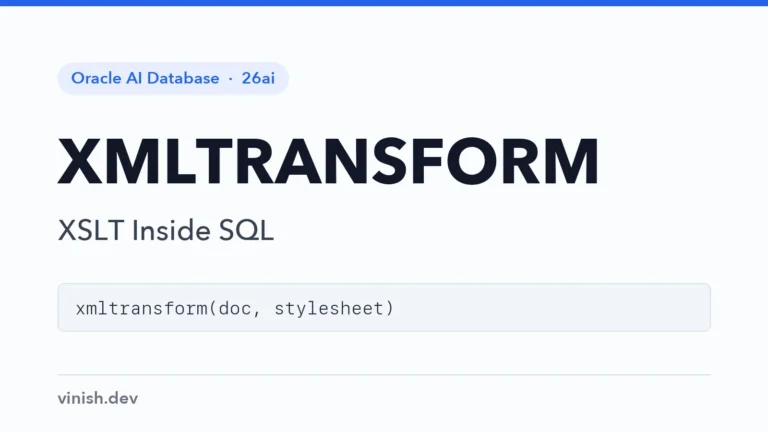 Oracle XMLTRANSFORM Function