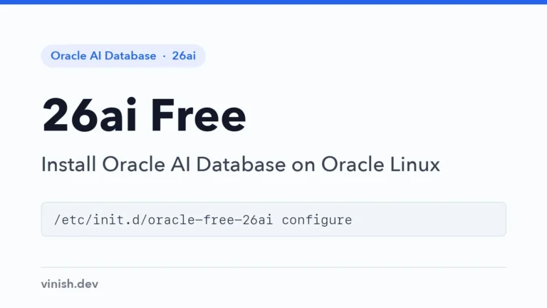 How to Install Oracle AI Database 26ai Free on Oracle Linux