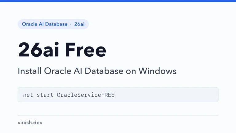 How to Install Oracle AI Database 26ai Free on Windows