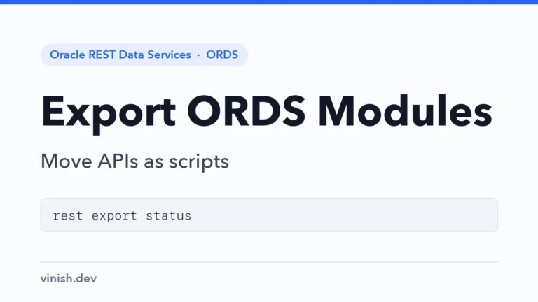 How to Export and Import ORDS Modules