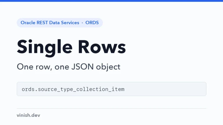 How to Return a Single Row from an ORDS Handler