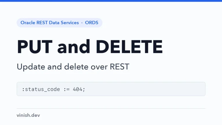 How to Write PUT and DELETE Handlers in ORDS
