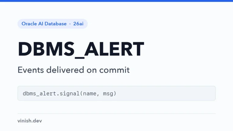 How to Signal Events with DBMS_ALERT