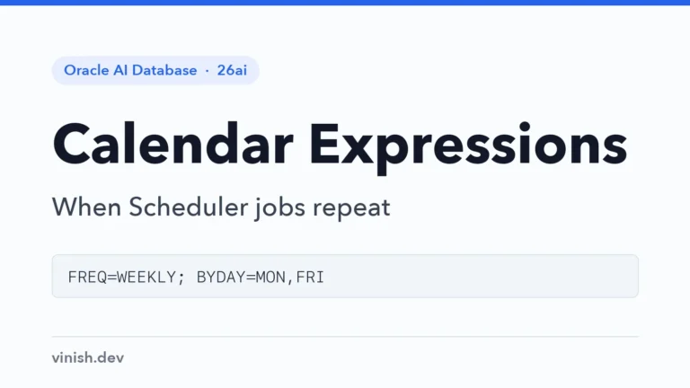 How to Write Scheduler Calendar Expressions in Oracle