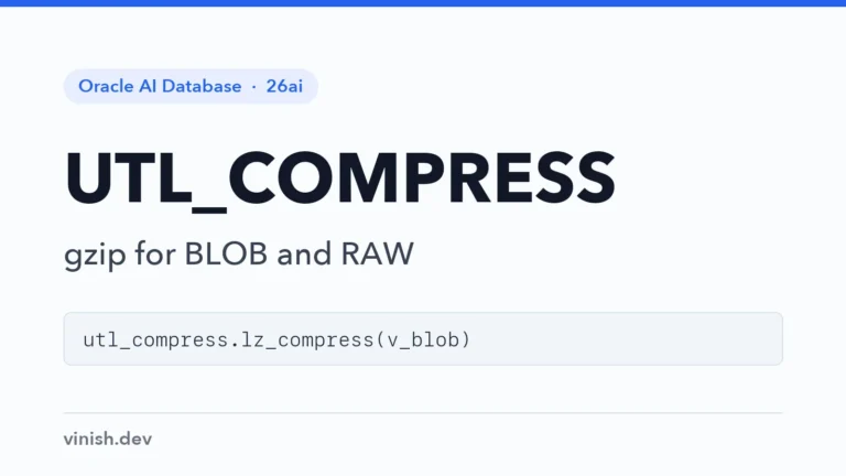 How to Compress Data with UTL_COMPRESS