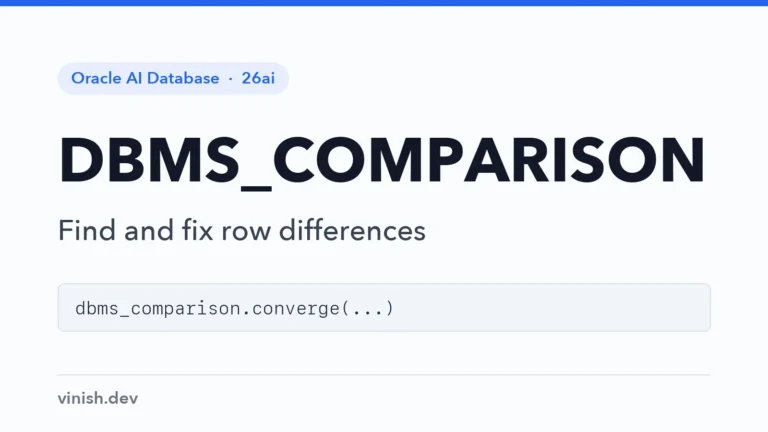 How to Sync Tables with DBMS_COMPARISON.CONVERGE