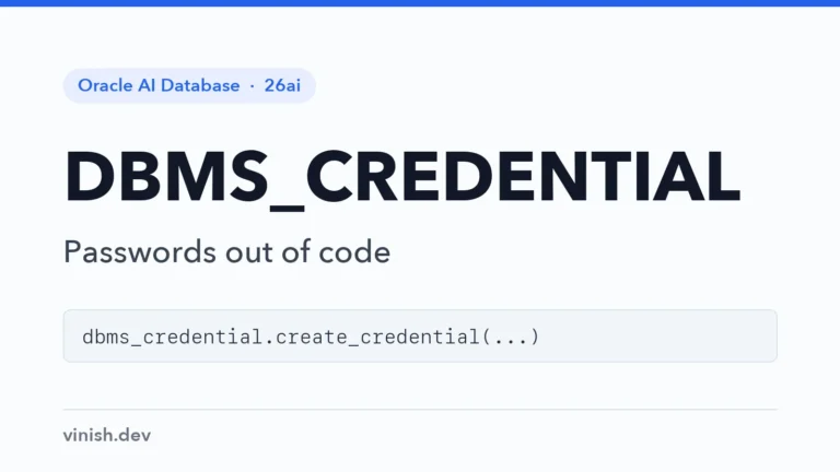 How to Store Credentials with DBMS_CREDENTIAL