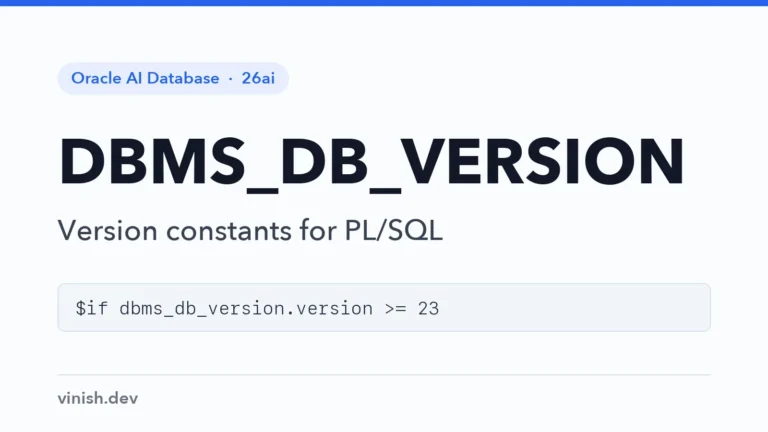 How to Check the Database Version with DBMS_DB_VERSION