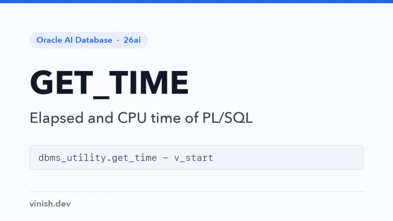 How to Time Code with DBMS_UTILITY.GET_TIME