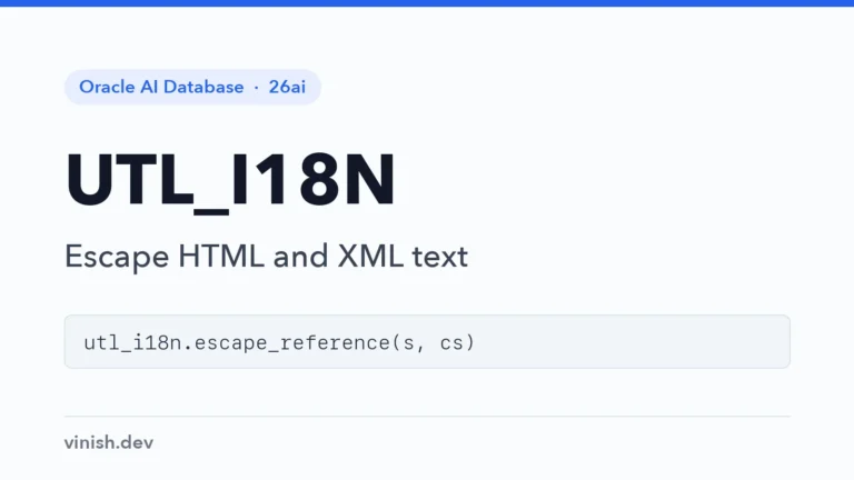 How to Escape Text with UTL_I18N