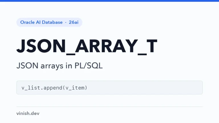 How to Use JSON_ARRAY_T in PL/SQL