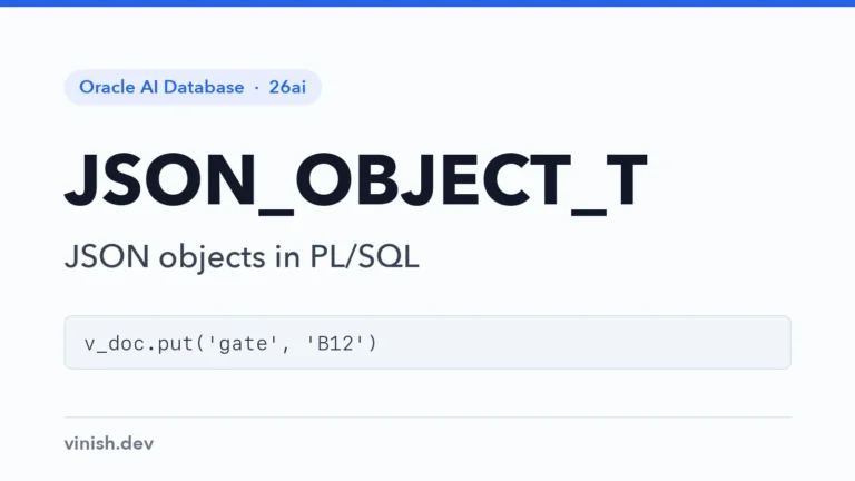 How to Use JSON_OBJECT_T in PL/SQL