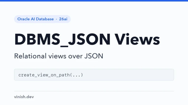 How to Create Views on JSON with DBMS_JSON