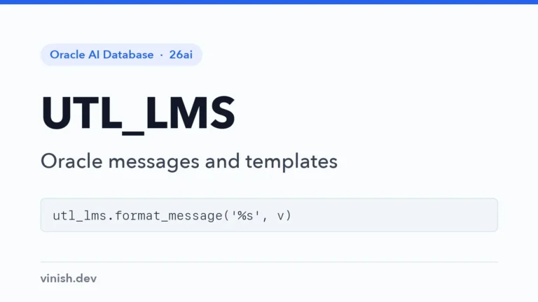How to Format Oracle Error Messages with UTL_LMS