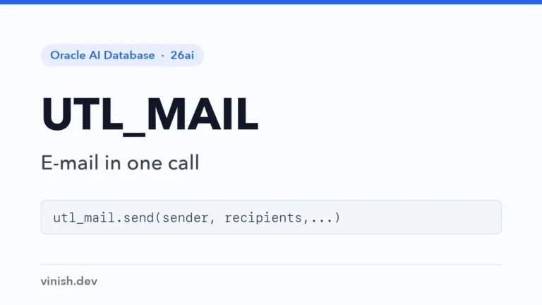 How to Send E-mail with UTL_MAIL