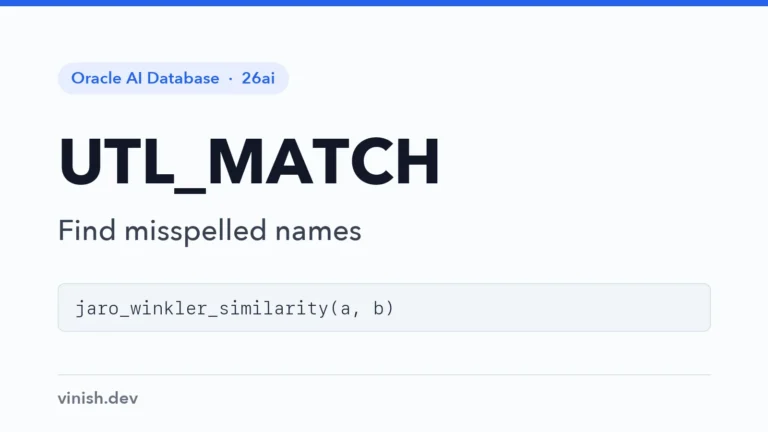 How to Compare Strings with UTL_MATCH (edit distance, Jaro-Winkler)