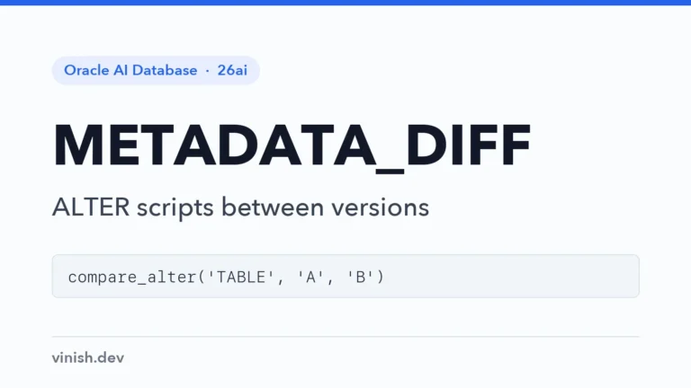 How to Compare Object DDL with DBMS_METADATA_DIFF