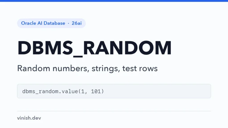 How to Generate Random Data with DBMS_RANDOM