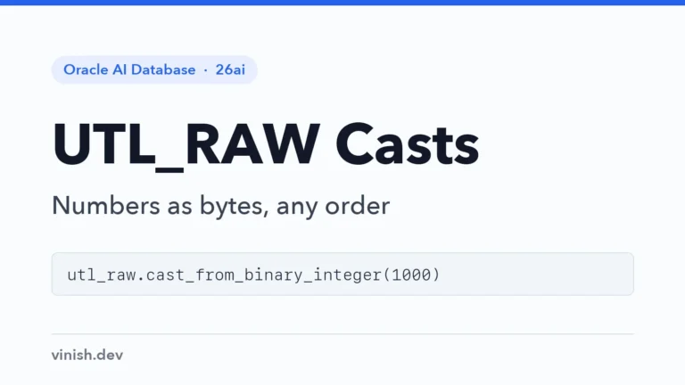 How to Cast Numbers to RAW with UTL_RAW