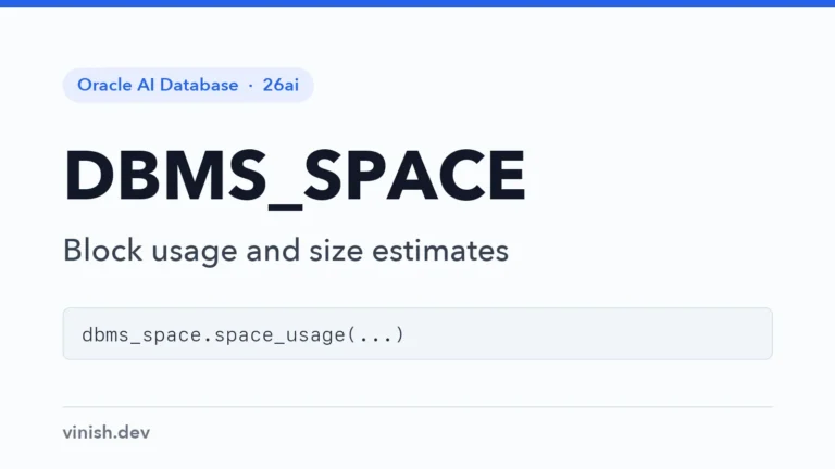 How to Check Table Space Usage with DBMS_SPACE
