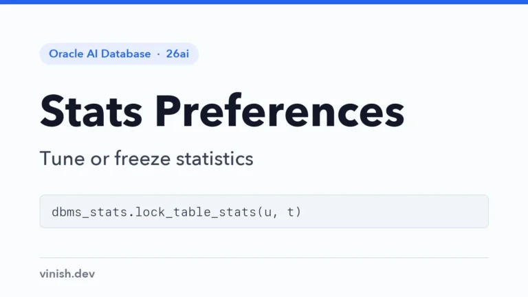 How to Lock Statistics with DBMS_STATS Preferences