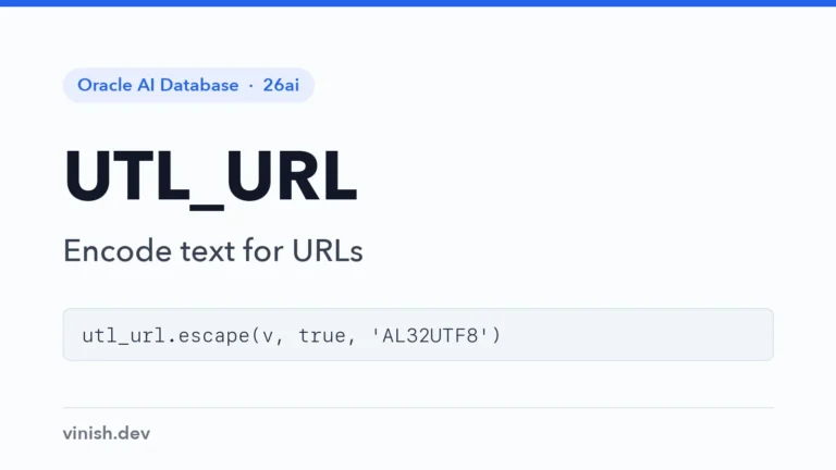 How to Encode URLs with UTL_URL