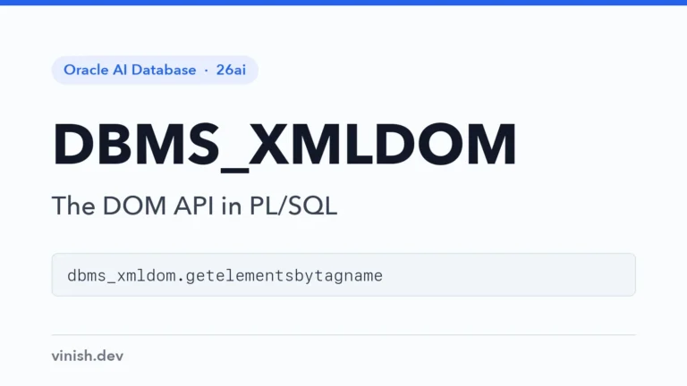 How to Parse XML with DBMS_XMLDOM