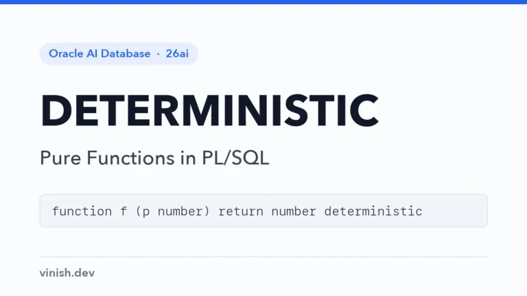 How to Use DETERMINISTIC Functions in PL/SQL